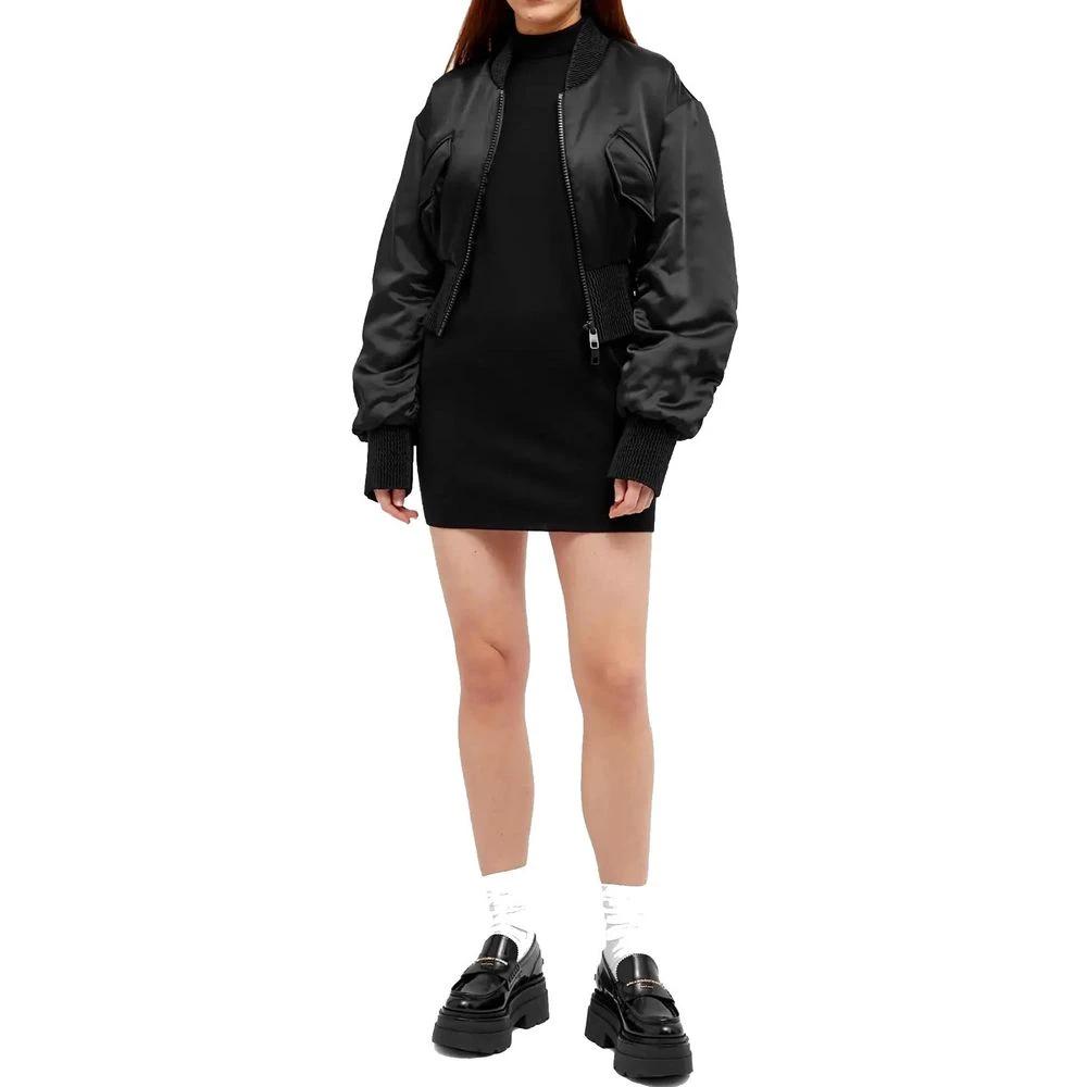 Bomber noir femme en acétate – Dolce & Gabbana veste zippée logo