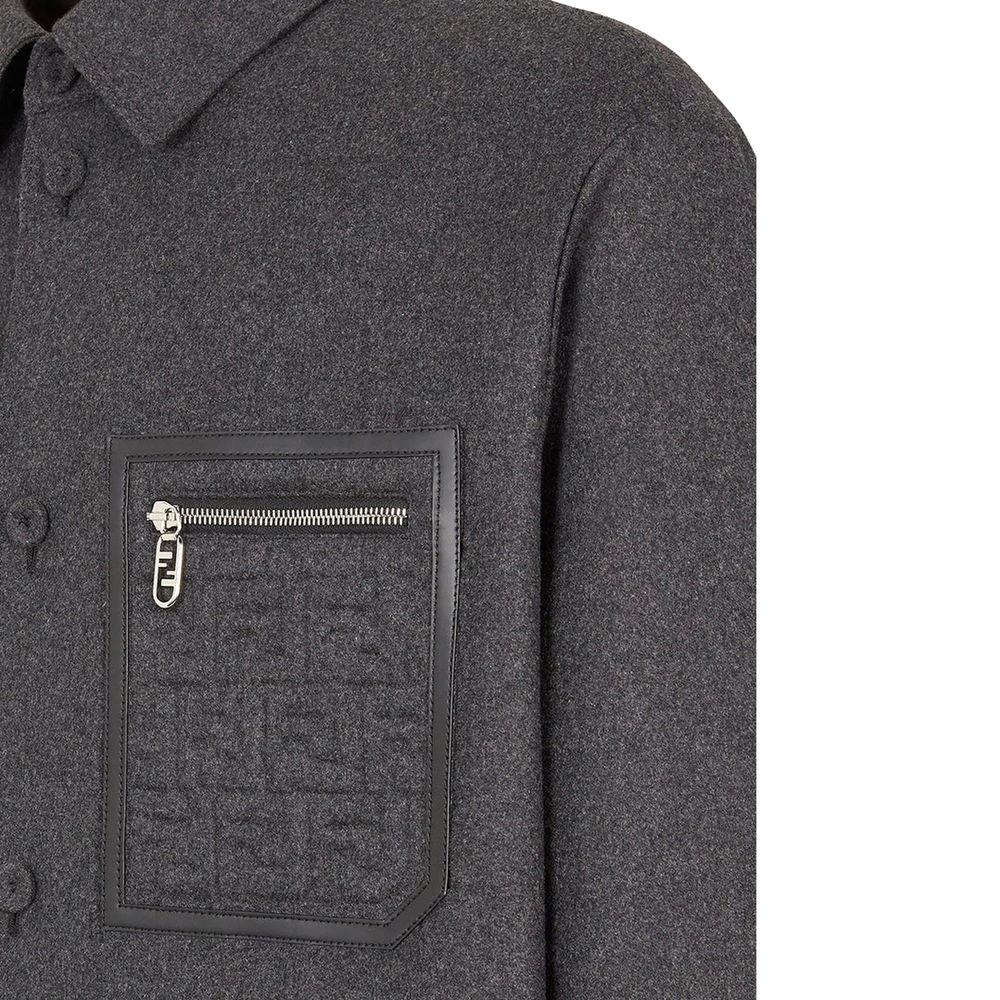 Fendi Gray Cashmere Jackets And Coat