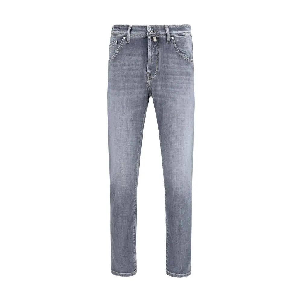 Men’s Slim Fit Jeans – Jacob Cohën Scott Cropped Stonewashed Denim
