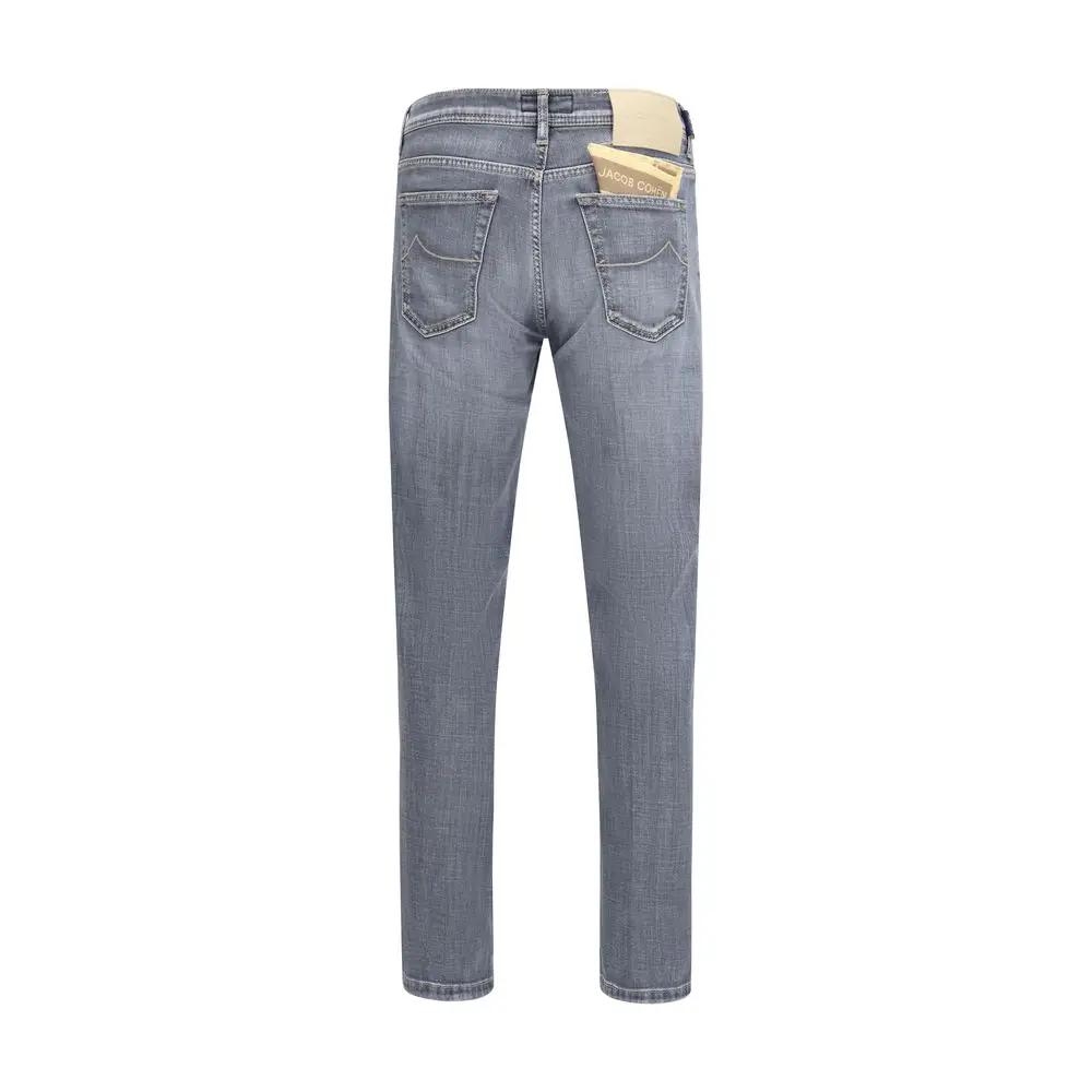 Men’s Slim Fit Jeans – Jacob Cohën Scott Cropped Stonewashed Denim