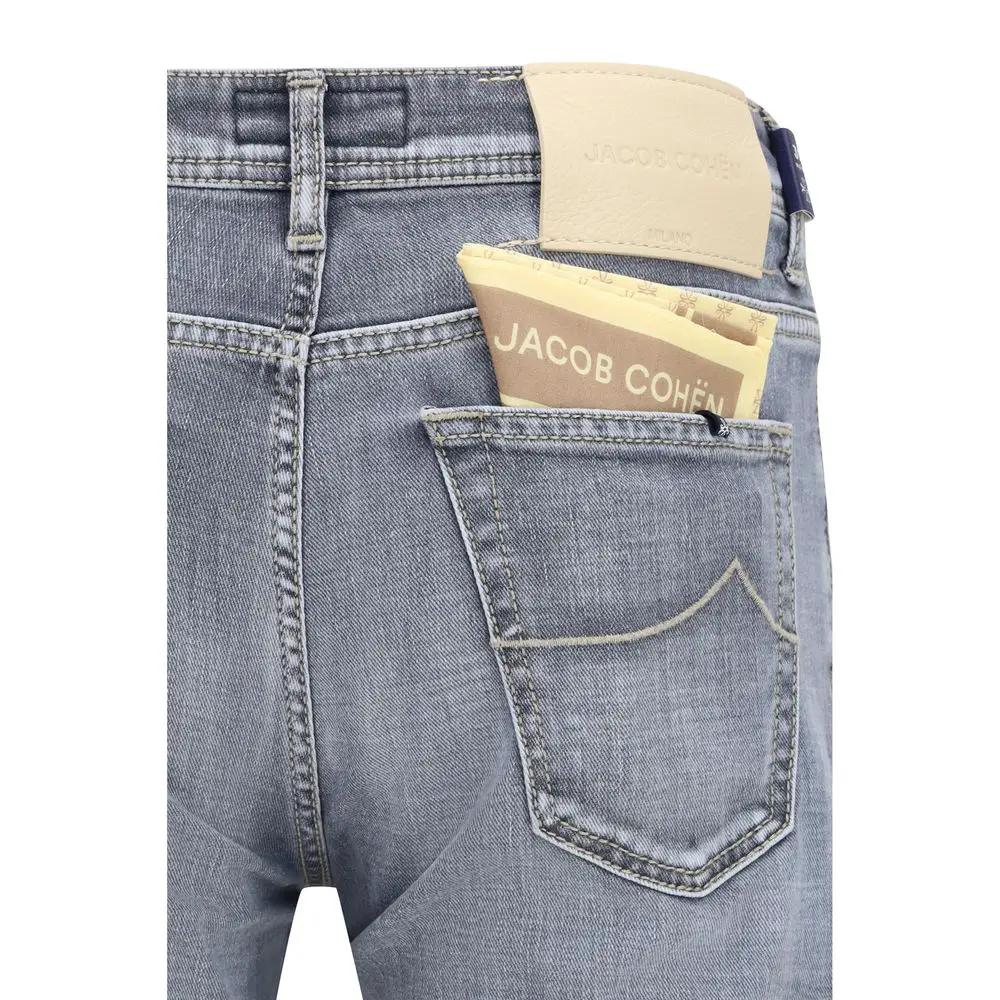 Men’s Slim Fit Jeans – Jacob Cohën Scott Cropped Stonewashed Denim
