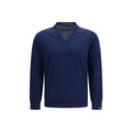 Pull en coton col V pour homme – Prada, tricot léger, créateur, PE26
