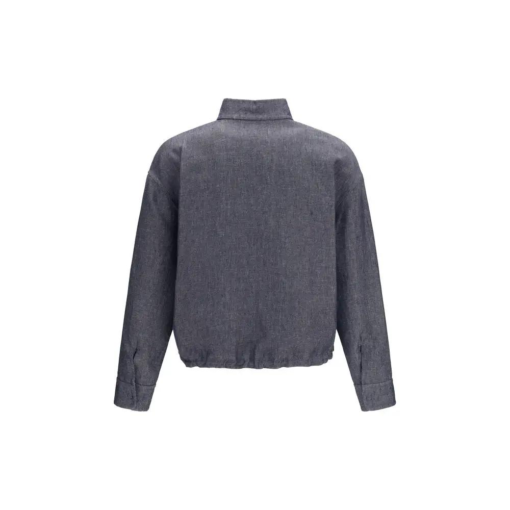 Fendi Blue Linen Denim Jacket