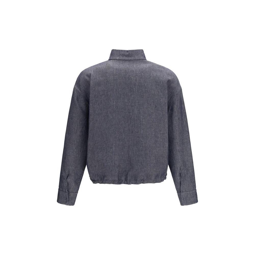 Fendi Blue Linen Denim Jacket