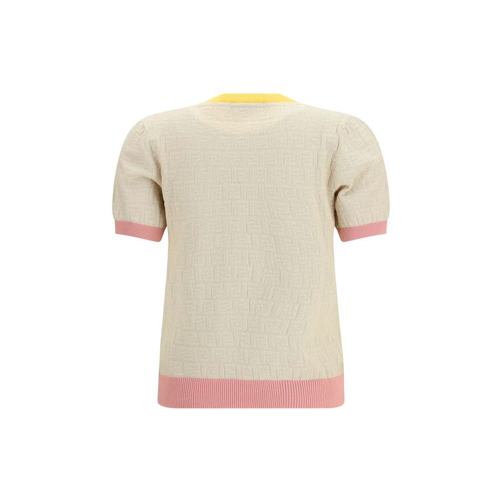 Women’s Beige FF Sweater – Fendi Cotton Silk Logo Knit SS26