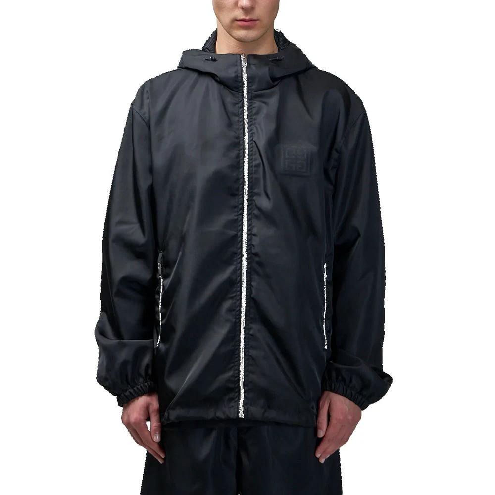Men’s Black Shell Jacket – Givenchy 4G Logo Hooded Technical Zip Jacket