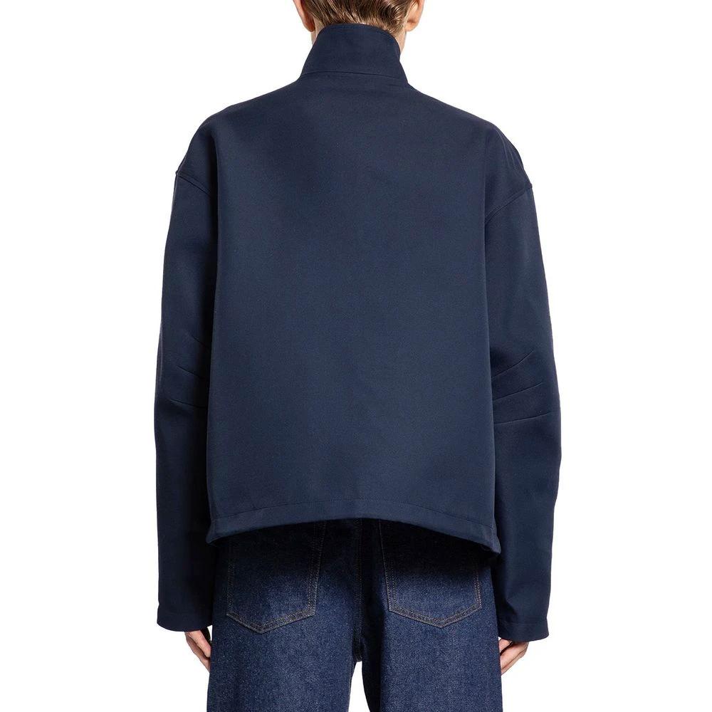Men’s Blue Marabou Zip Jacket – Gucci Oversized Wool Blend Designer Jacket