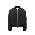 Men’s Black Bomber Jacket – Jil Sander Minimalist Zip-Up Designer Jacket
