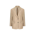 Women’s Beige Mohair Blazer – Prada Single-Breasted Wool Designer Jacket