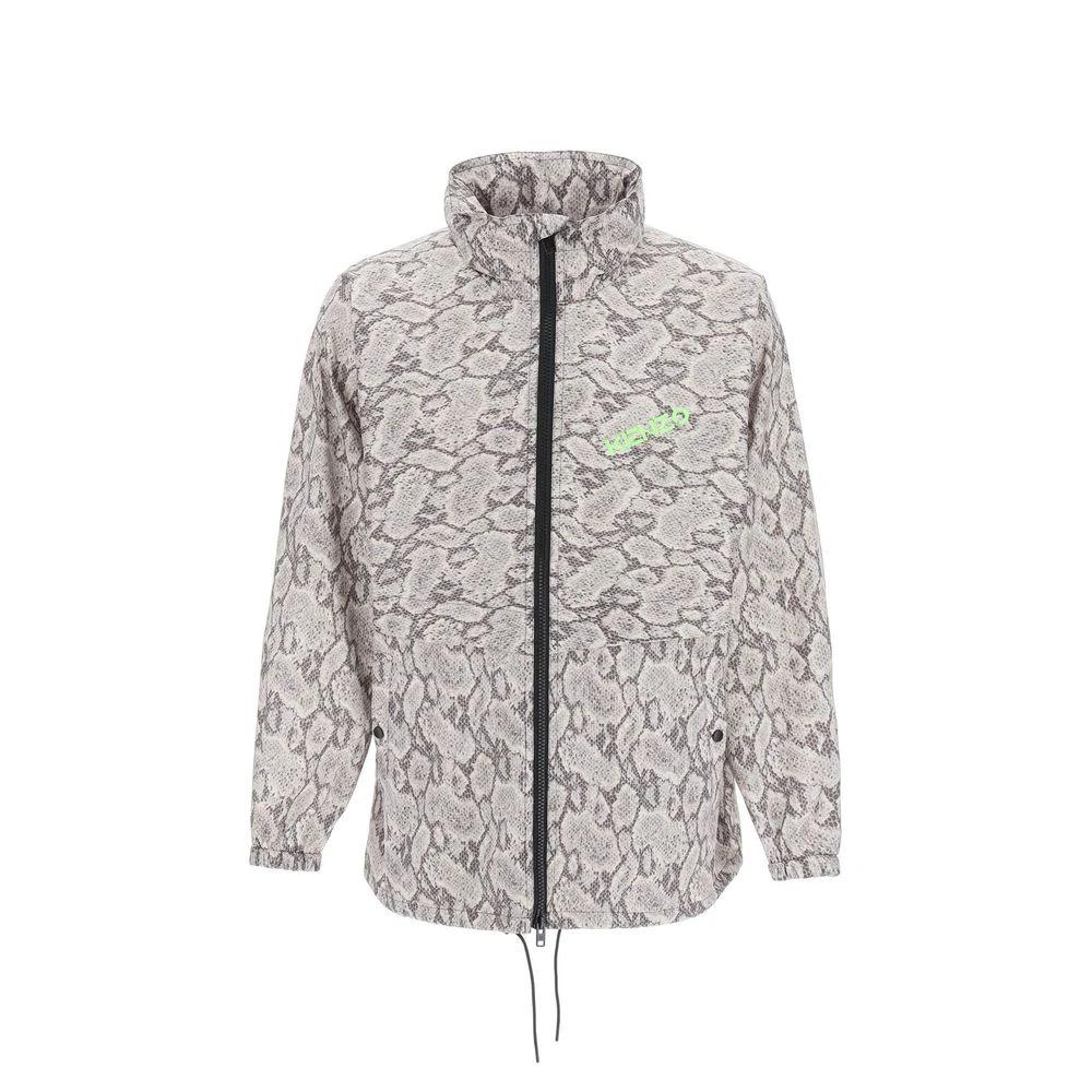 Veste shell beige homme – Kenzo veste à capuche logo devant et dos