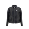 Veste noire en cuir homme – Prada blouson zippé en cuir d’agneau