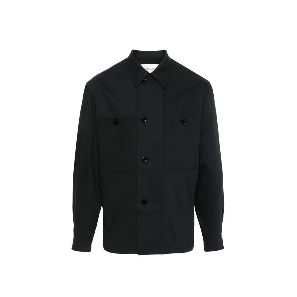 Men’s Black Virgin Wool Coat – Lemaire Classic Tailored Designer Coat
