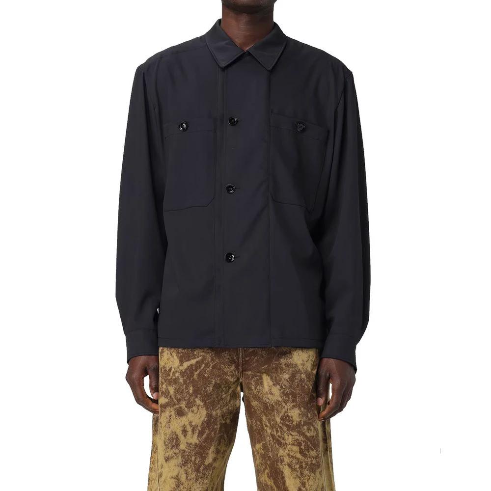 Men’s Black Virgin Wool Coat – Lemaire Classic Tailored Designer Coat