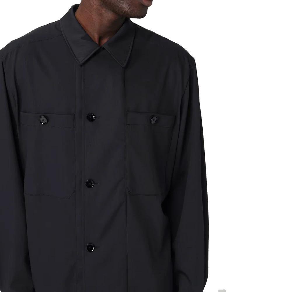 Men’s Black Virgin Wool Coat – Lemaire Classic Tailored Designer Coat