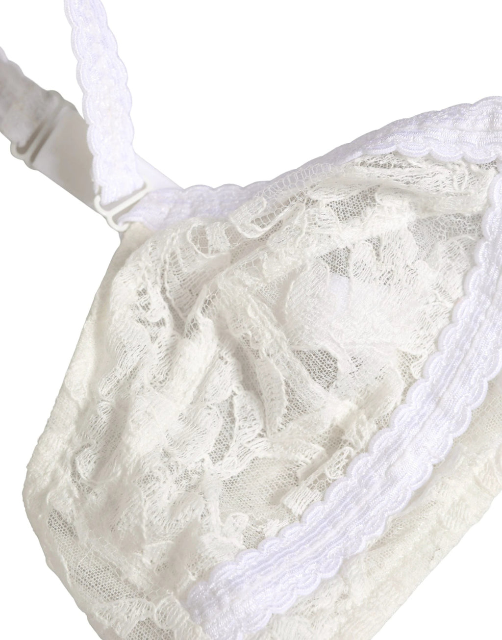Soutien-gorge sans armatures à bonnets souples en dentelle de coton blanc Dolce & Gabbana Sous-vêtements