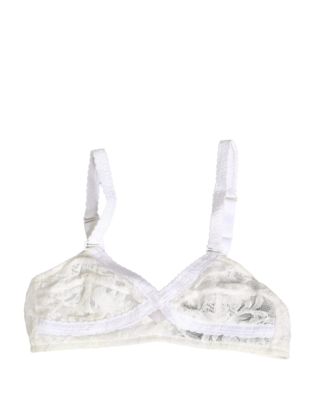 Soutien-gorge sans armatures à bonnets souples en dentelle de coton blanc Dolce & Gabbana Sous-vêtements