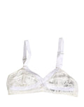 Soutien-gorge sans armatures à bonnets souples en dentelle de coton blanc Dolce & Gabbana Sous-vêtements