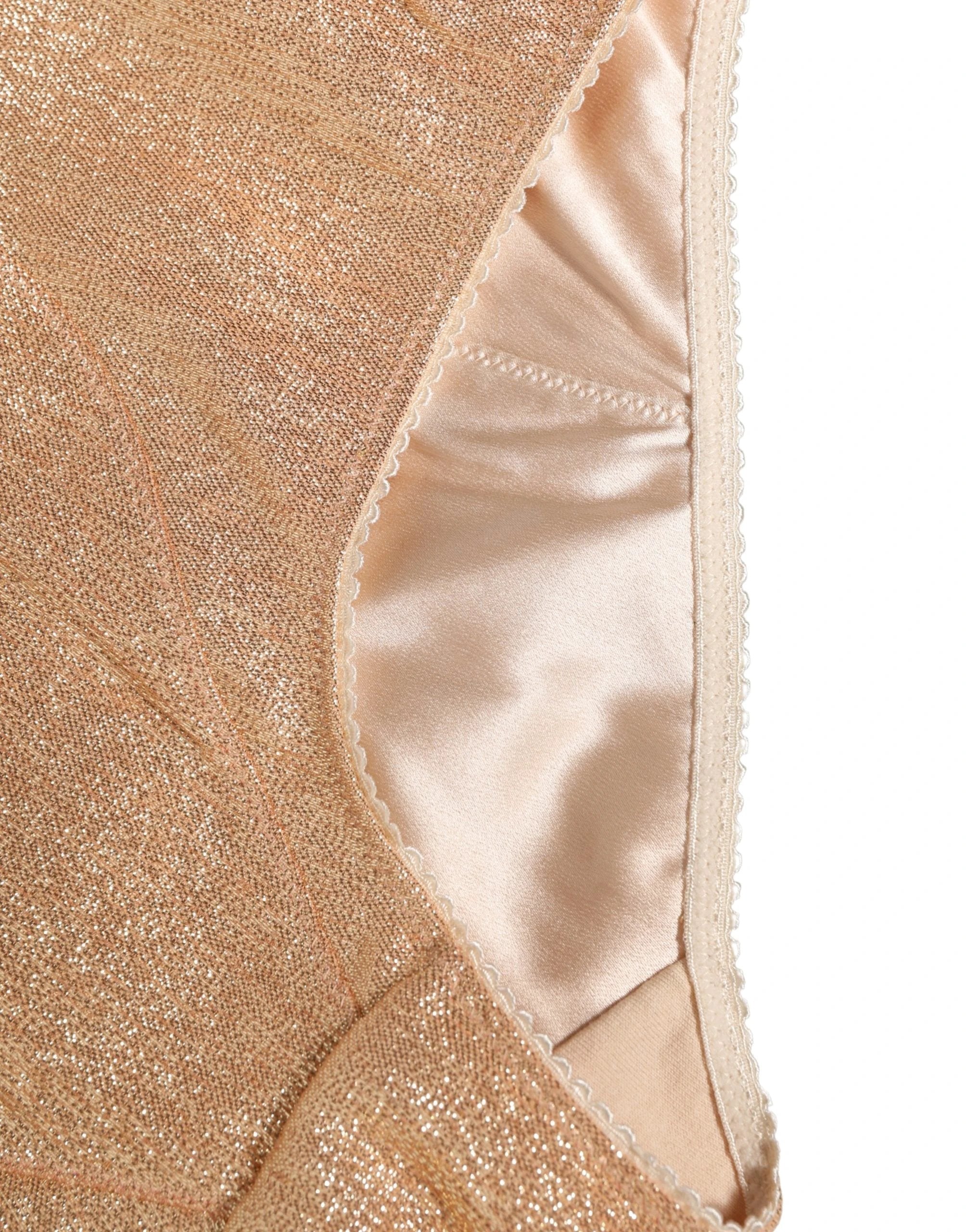 Dolce & Gabbana Beige Silk Blend High Waist Girdle Panty Underwear