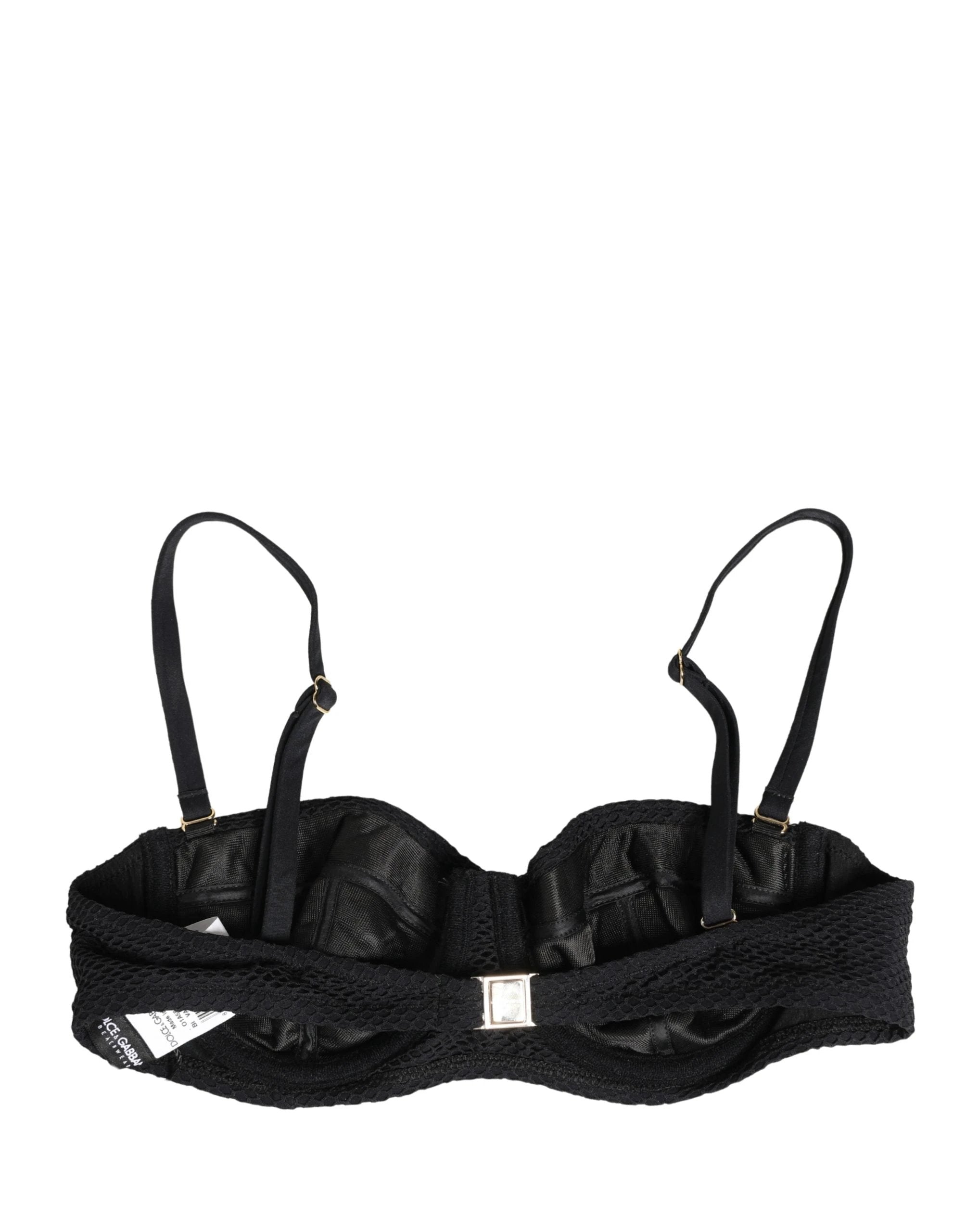 Dolce & Gabbana Black Nylon Padded Balconnet Brassiere Underwear