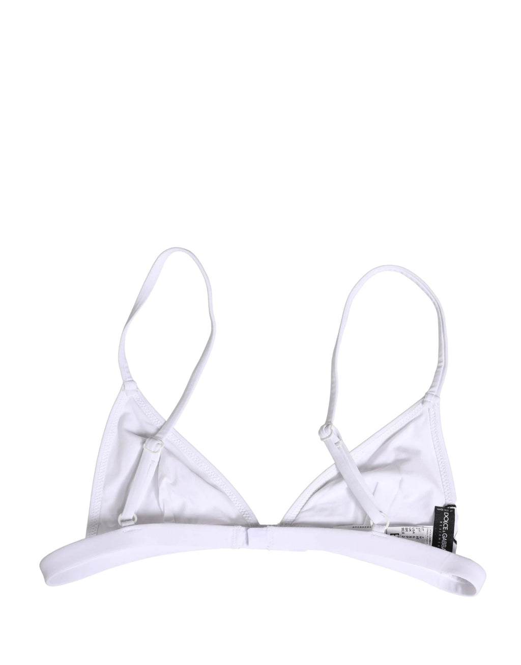 Haut de maillot de bain Dolce & Gabbana en nylon blanc avec motif triangle