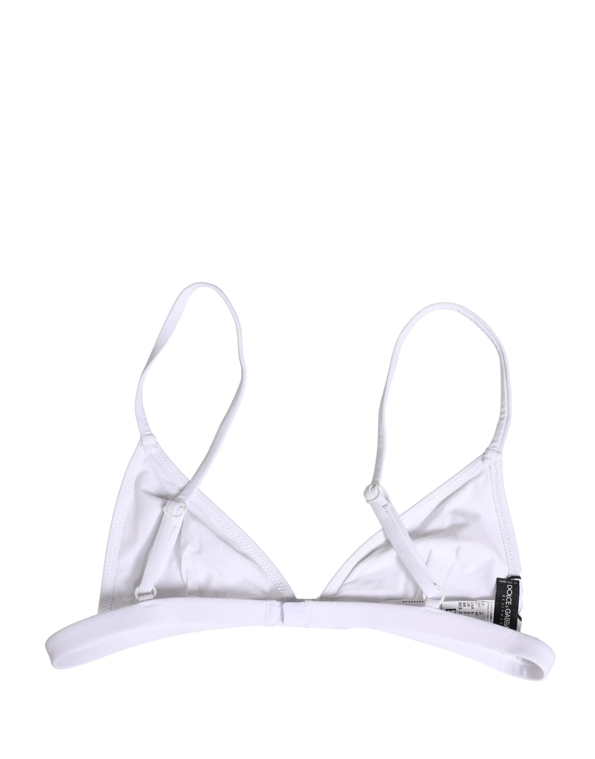 Haut de maillot de bain Dolce & Gabbana en nylon blanc avec motif triangle