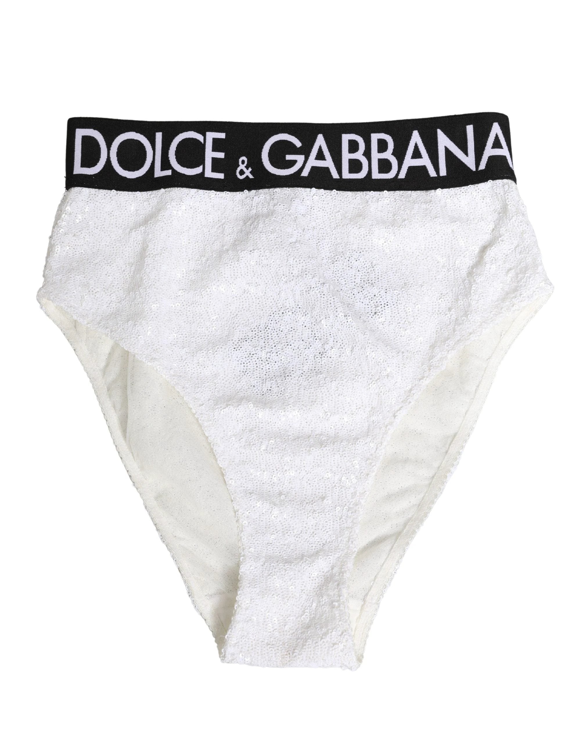 Dolce & Gabbana Culotte gainante taille haute à sequins blancs et noirs