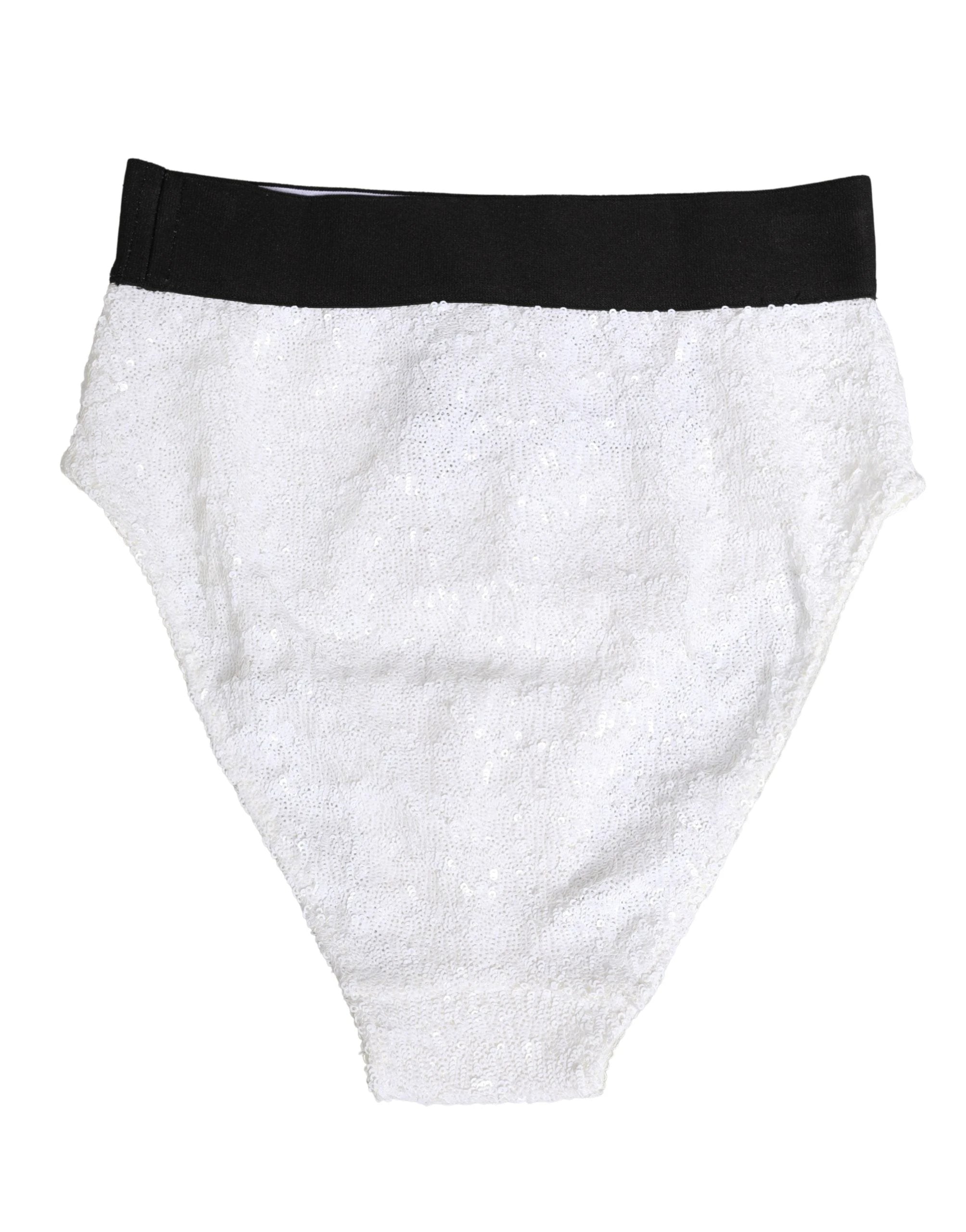 Dolce & Gabbana Culotte gainante taille haute à sequins blancs et noirs