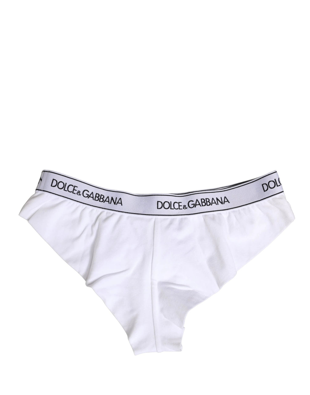 Dolce & Gabbana White Cotton Logo Waistband Brief Panty Underwear