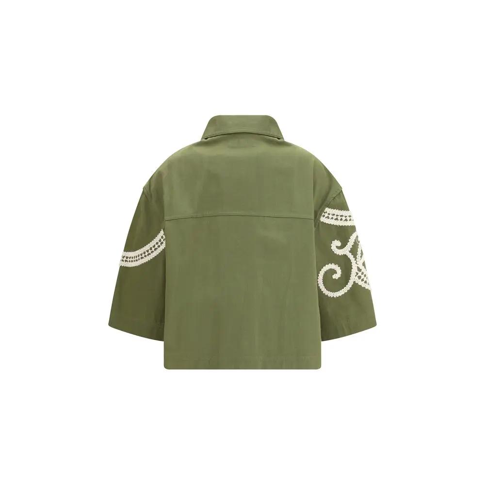 Veste Bicolore en Coton Femme – Veste Brodé Como Max Mara Weekend PE26