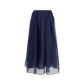 Women’s Blue Long Skirt – Max Mara Weekend Visino Pleated Organza Skirt SS26