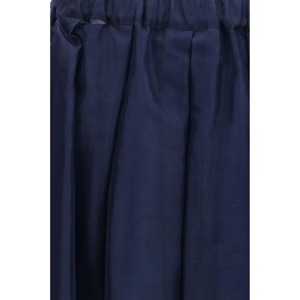 Women’s Blue Long Skirt – Max Mara Weekend Visino Pleated Organza Skirt SS26