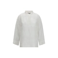 Women’s White Linen Shirt – S Max Mara Smmcantico Mandarin Collar Shirt SS26