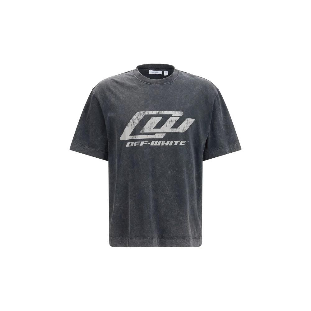 Men’s Grey Oversized T-Shirt – Off-White Racing Skate Print Tee SS26