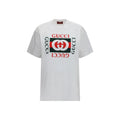 T-shirt blanc à logo pour femme – T-shirt en coton Gucci Interlocking GG PE26