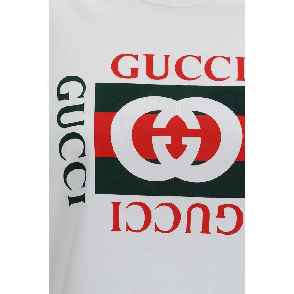 T-shirt blanc à logo pour femme – T-shirt en coton Gucci Interlocking GG PE26