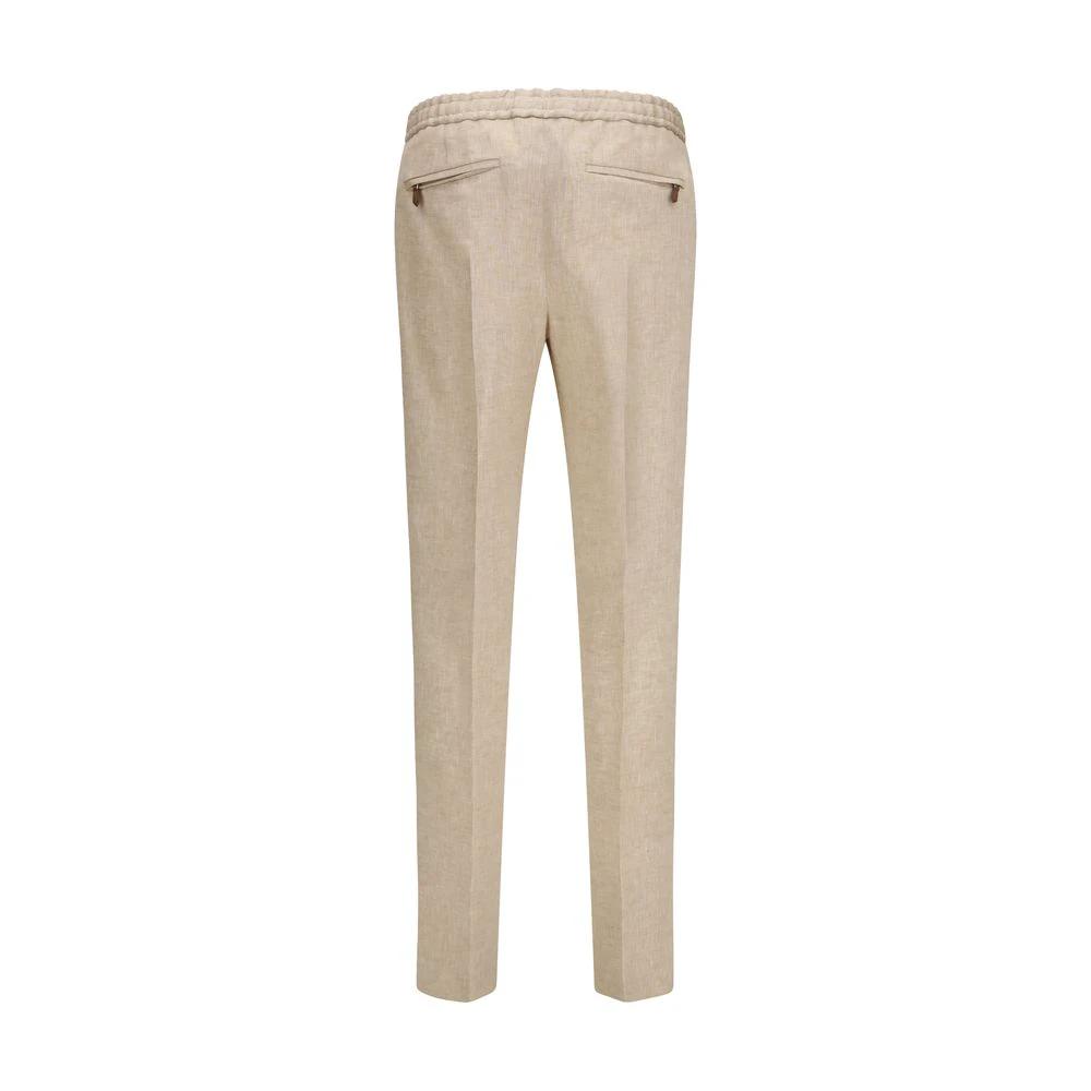 Pantalon décontracté en lin beige PT Torino
