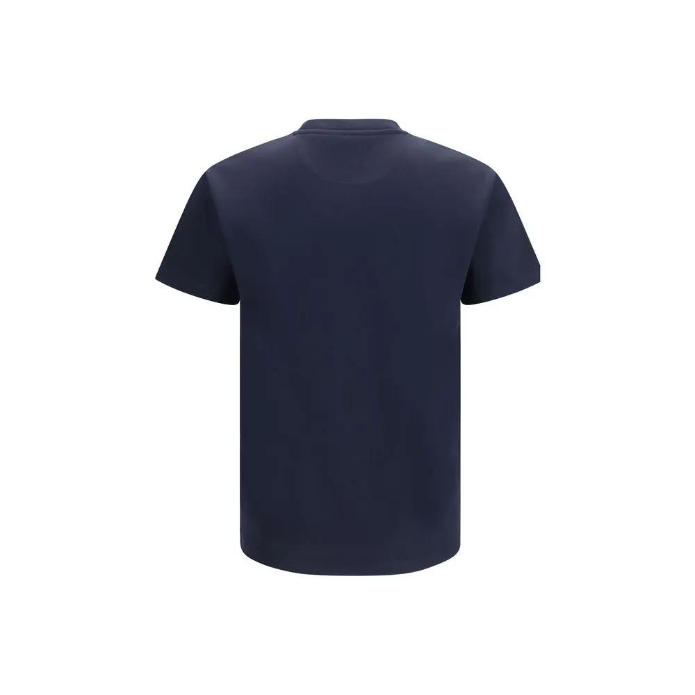 T-shirt en coton bleu pour homme – T-shirt brodé du logo Fendi FF PE26