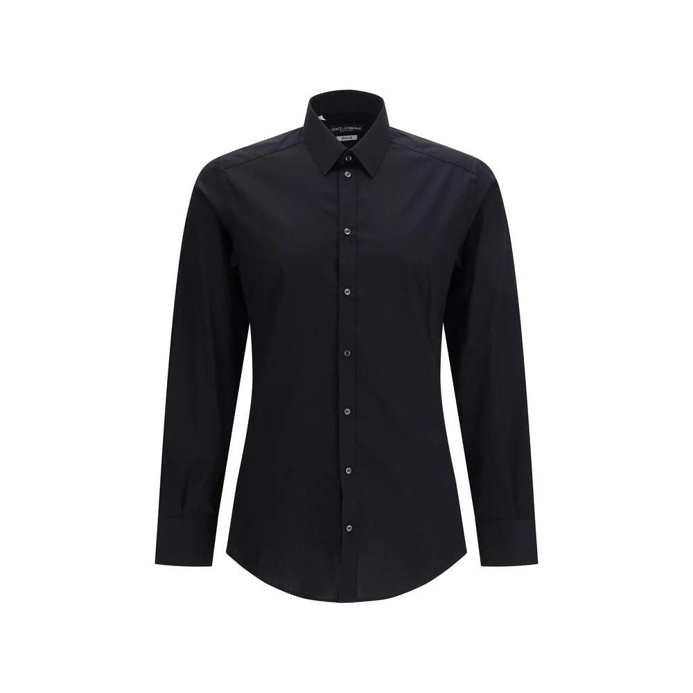 Chemise habillée en coton noir Dolce &amp; Gabbana