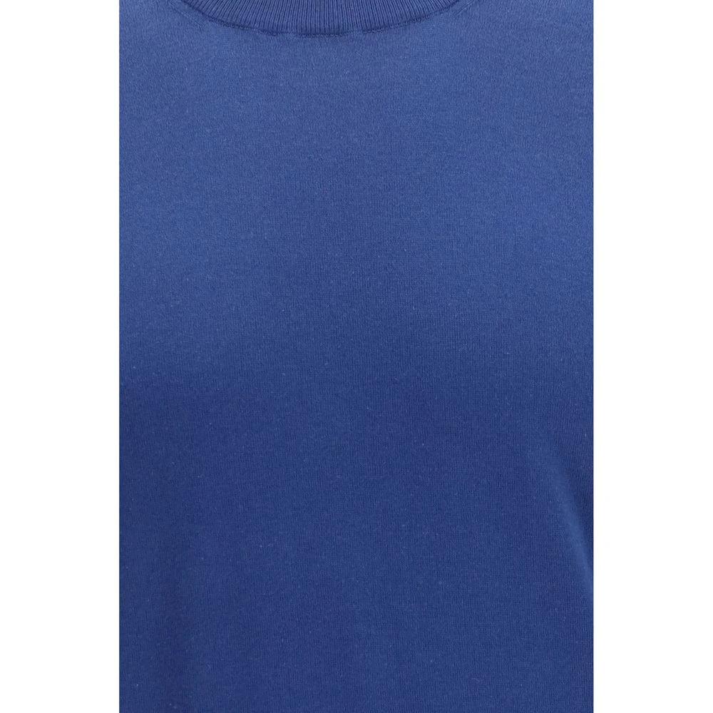 T-shirt bleu coton homme – Brunello Cucinelli col contrasté luxe SS26