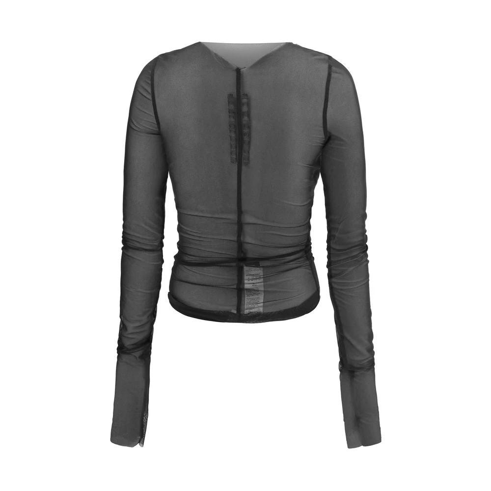 Women’s Black Sheer Bandeau Top – Rick Owens Tempio Tulle Shirt SS26