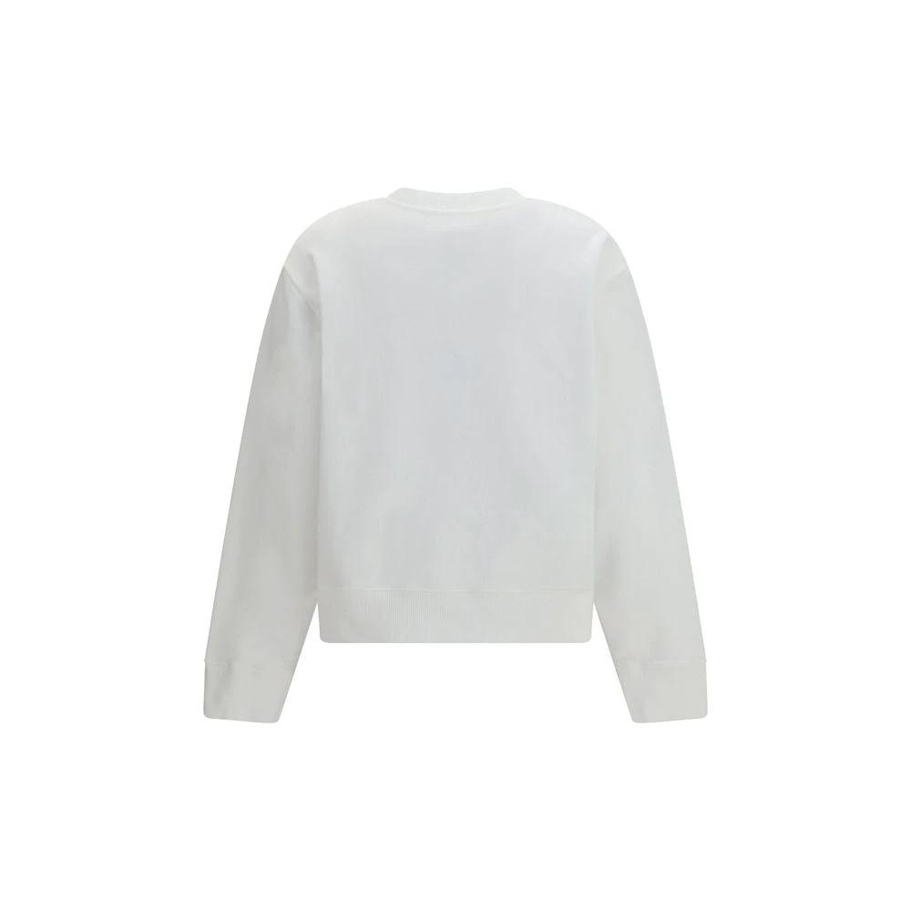 Women’s White Cotton Sweatshirt – MM6 Maison Margiela Logo Crewneck SS26