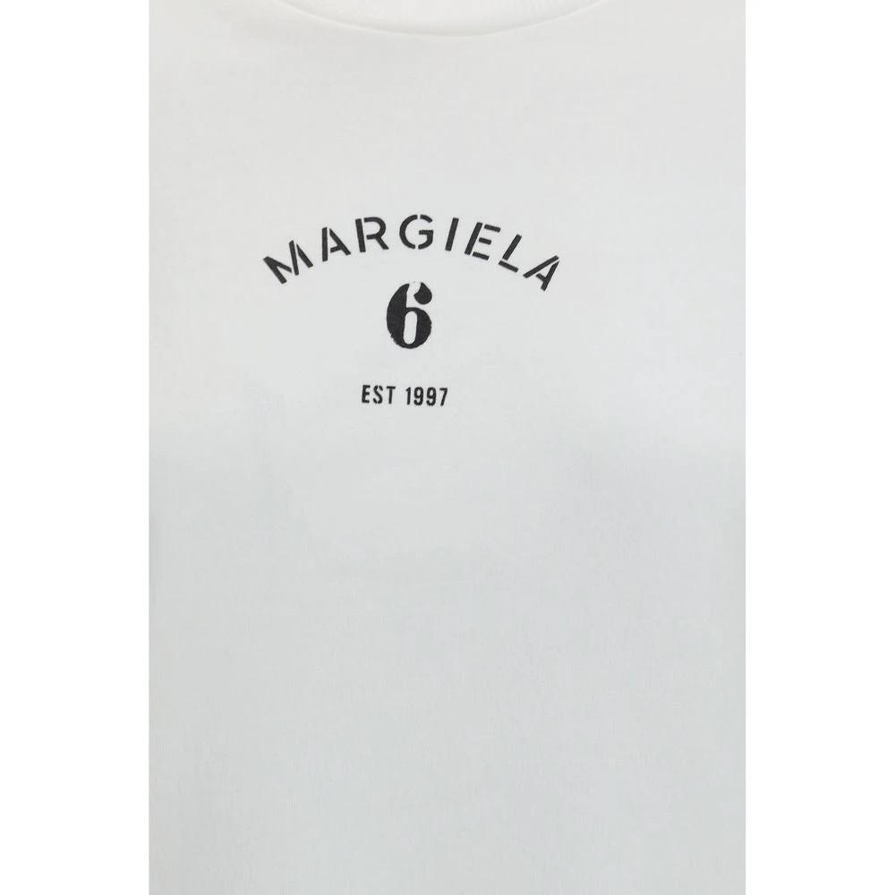 Women’s White Cotton Sweatshirt – MM6 Maison Margiela Logo Crewneck SS26