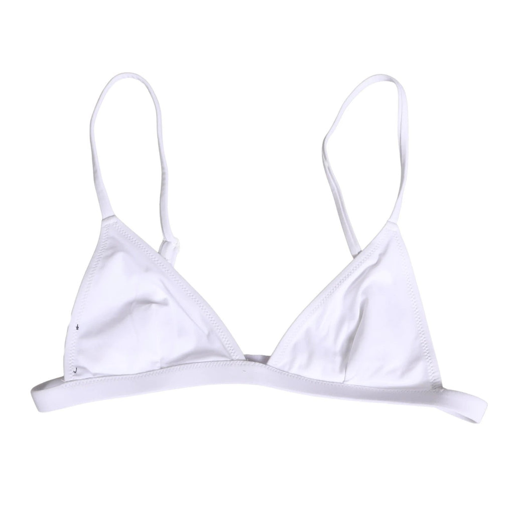 Haut de maillot de bain Dolce & Gabbana en nylon blanc avec motif triangle