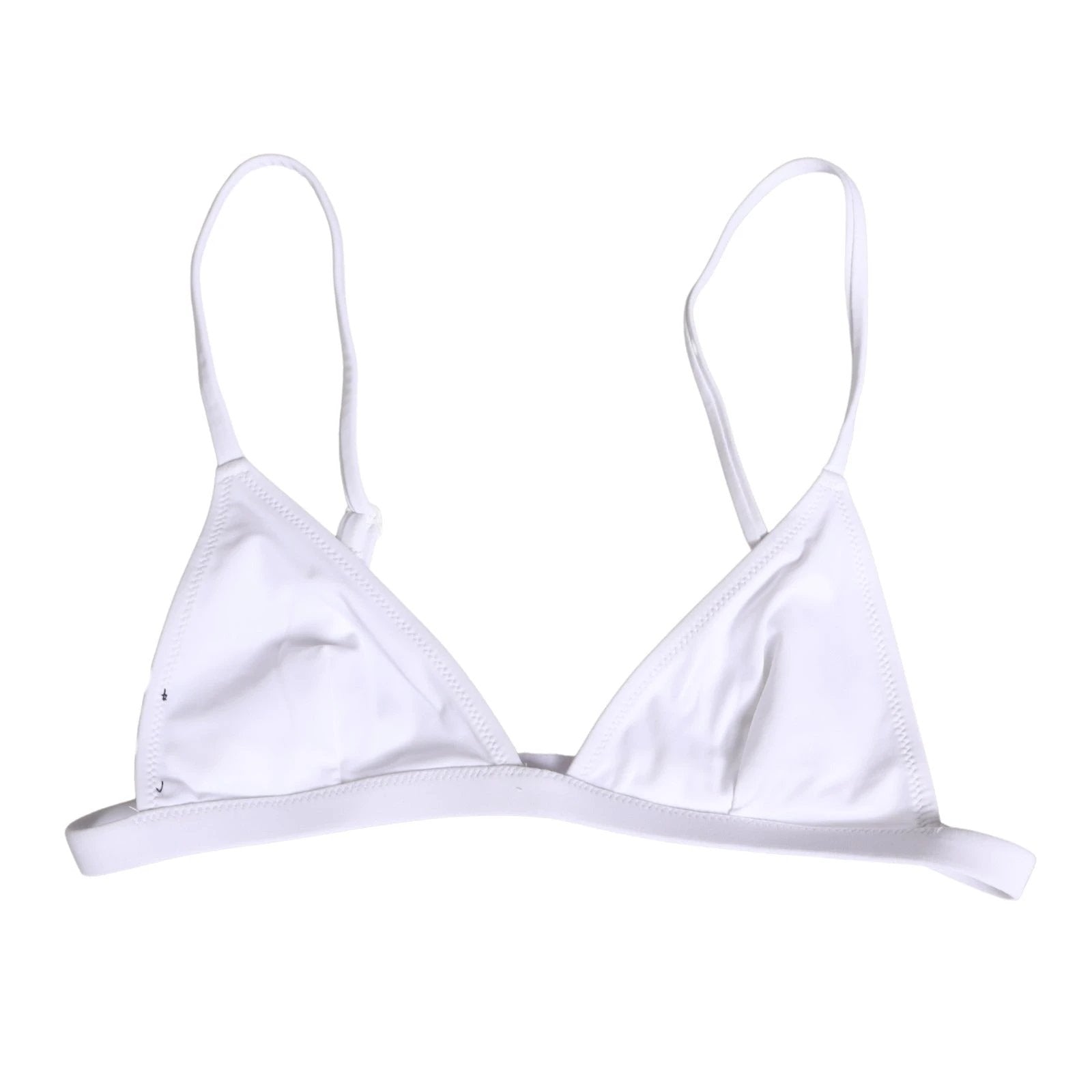 Haut de maillot de bain Dolce & Gabbana en nylon blanc avec motif triangle