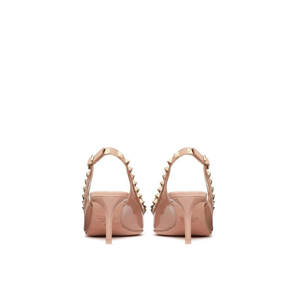 Escarpins à talons hauts en cuir de veau beige Valentino Garavani