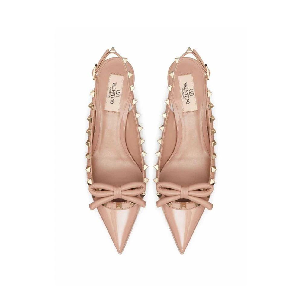 Escarpins à talons hauts en cuir de veau beige Valentino Garavani