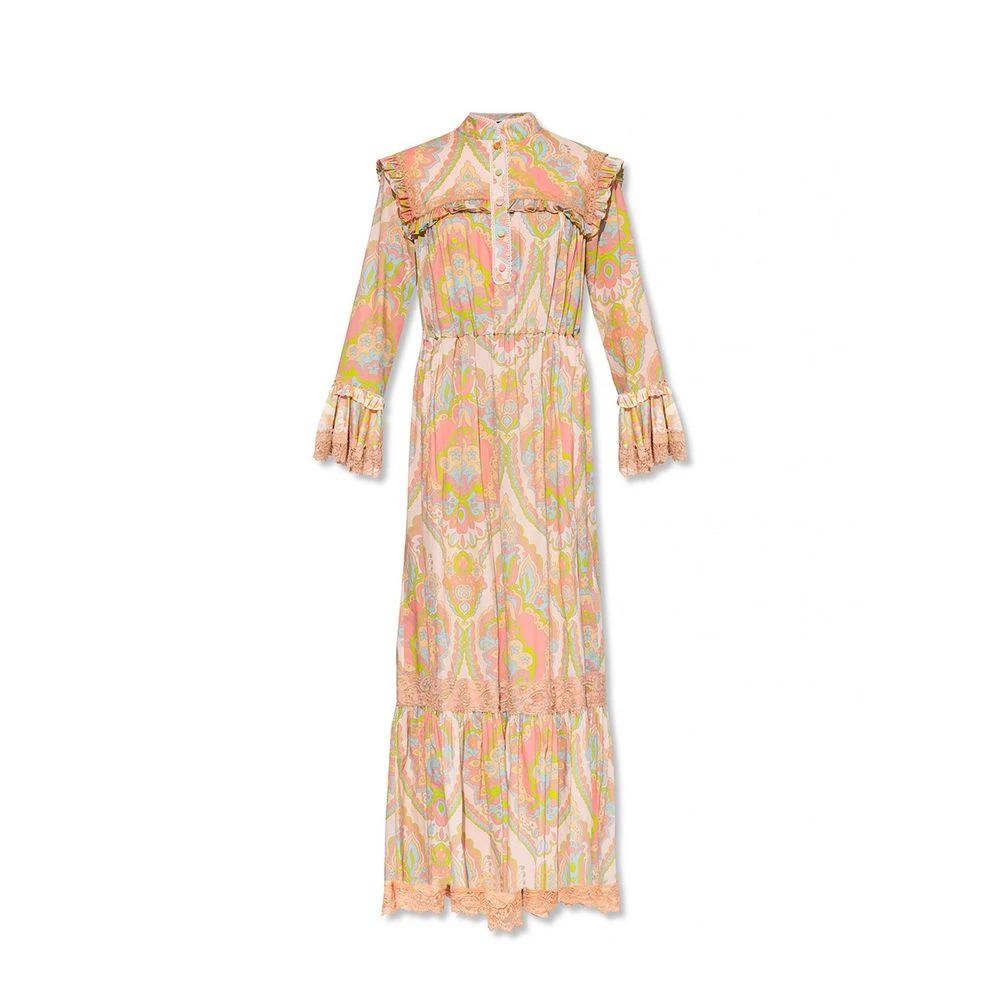 Robe multicolore en coton femme – Gucci robe col mandarin dentelle