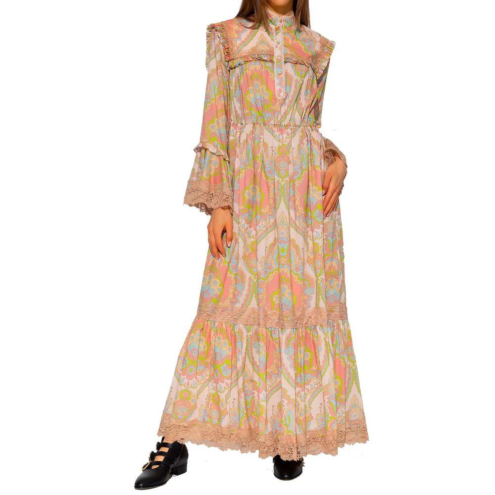 Robe multicolore en coton femme – Gucci robe col mandarin dentelle