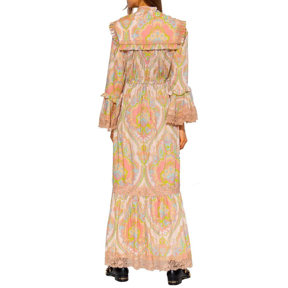 Robe multicolore en coton femme – Gucci robe col mandarin dentelle