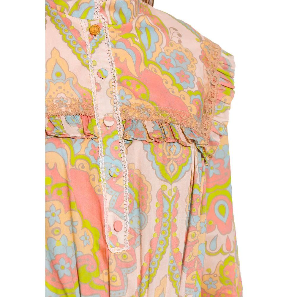 Robe multicolore en coton femme – Gucci robe col mandarin dentelle